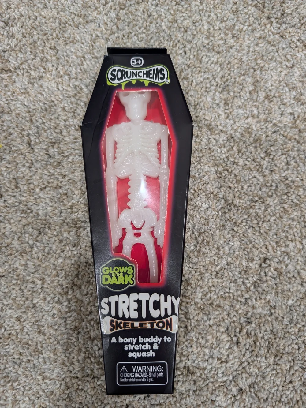 Glow-in-the-Dark Stretchy Skeleton Toy - White Scrunchems